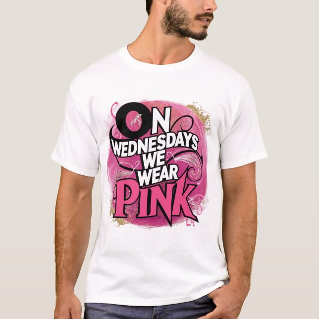 T-shirt Parties scintillant rose Chic "Le Mercredi Nous Po (Devant)