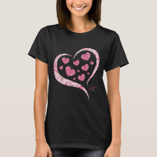 T-shirt Parties scintillant rose Coeur Romantique Heureuse