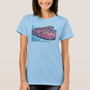 T-shirt Parties scintillant rose Coeurs d'amour Art Chemis