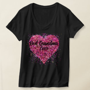 T-shirt Parties scintillant rose étincelle coeur meilleur 