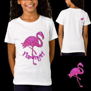 T-Shirt Parties scintillant rose flamingo - texte personna