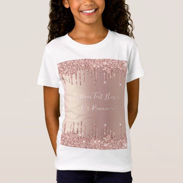 T-Shirt Parties scintillant rose Gold Blush - Votre texte (Devant)
