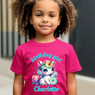 T-Shirt Parties scintillant rose licorne étoile magique Fi