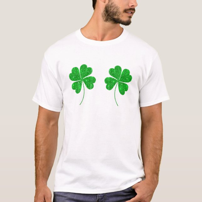 T-shirt Parties scintillant Shamrock Bikini Funny Adulte S (Devant)