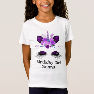 T-Shirt Parties scintillant Unicorn Birthday Girl Shirt