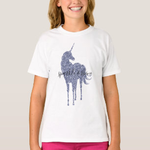 T-shirt Parties scintillant Unicorne violette personnalis