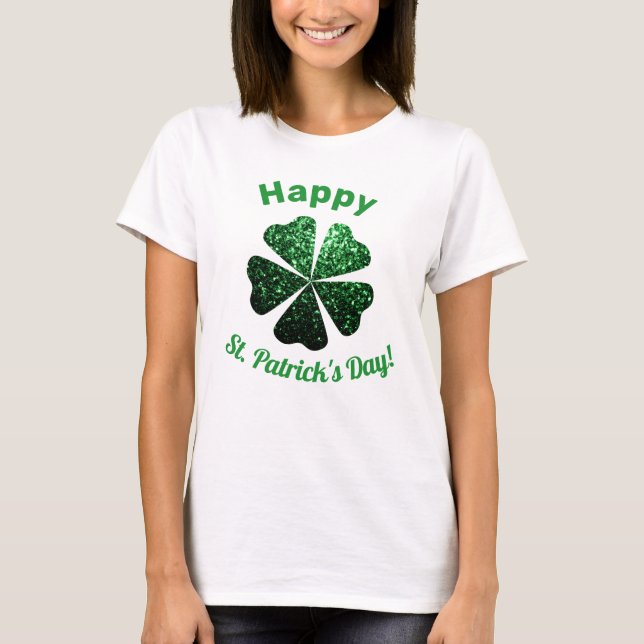 T-shirt Parties scintillant vert foncé pétillant Shamrock  (Devant)