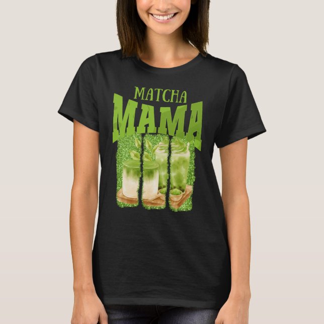 T-shirt PARTIES SCINTILLANT verte MATCHA MAMA Brise de pin (Devant)