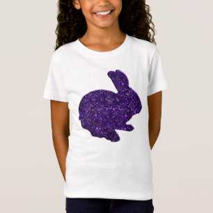 T-Shirt Parties scintillant violette Silhouette Lapin de P