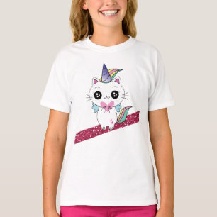 T-shirt Parties scintillantes roses Caticorn
