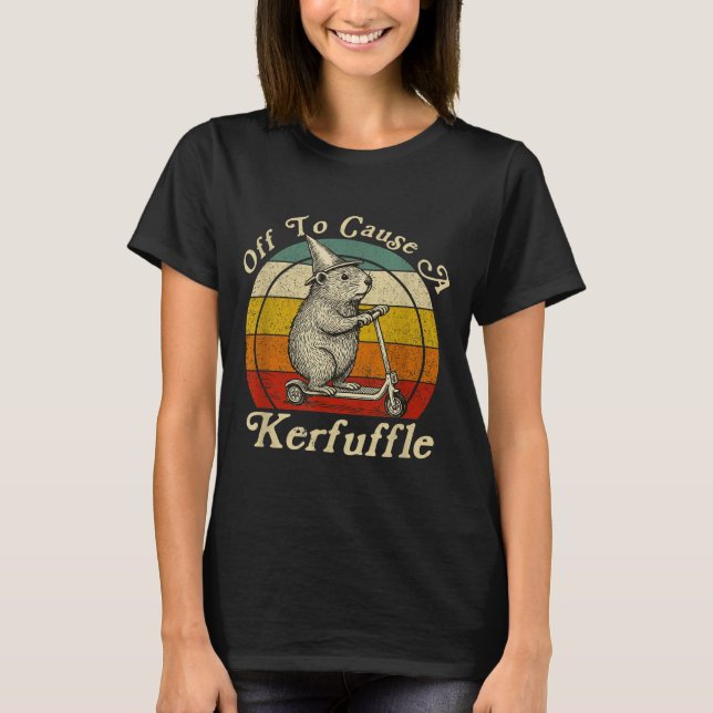 T-shirt Partir pour causer une agitation drôle de marmotte (Devant)