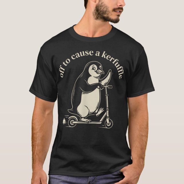 T-shirt Partir pour causer une agitation Funny Penguin Rid (Devant)