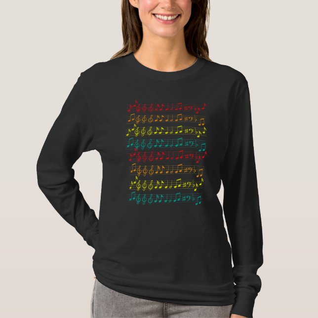 T-shirt Partition École Notes musicales Chorale Concert Or (Devant)