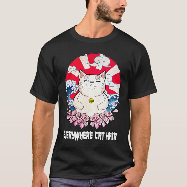 T-shirt Partout Chat Cheveux Chat Kitten Humour Chat Maman (Devant)