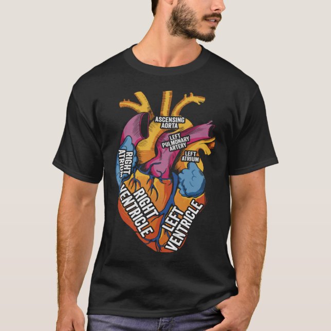 T-shirt Parts Of Heart Cardiology Men Women Anatomical Car (Devant)