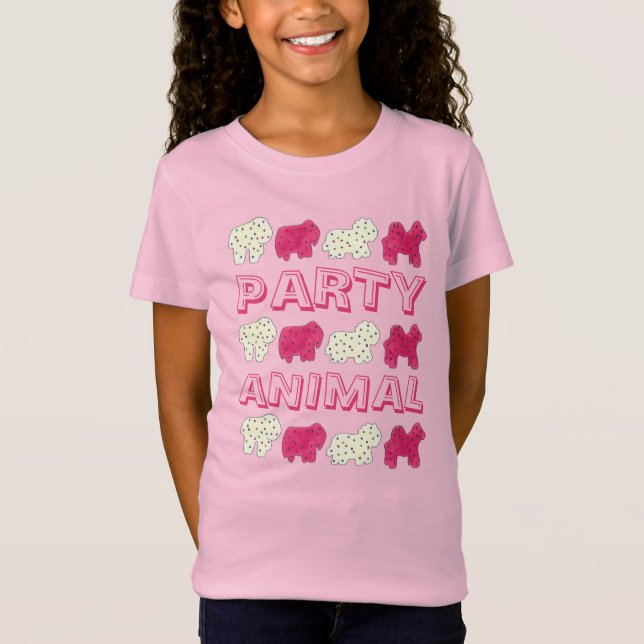 T-Shirt PARTY ANIMAL Crackers Cookies Circus Zoo Anniversa (Devant)