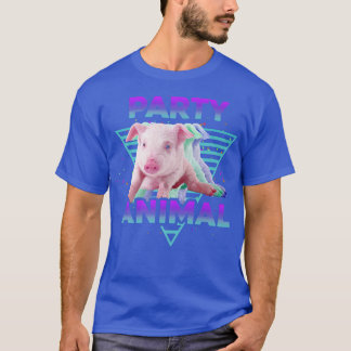 T-shirt PARTY ANIMAL Funny Pig Lover Girls Boys Kids Farme