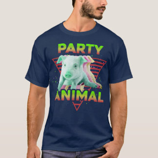 T-shirt PARTY ANIMAL Funny Pig Lover Girls Boys Kids Farme