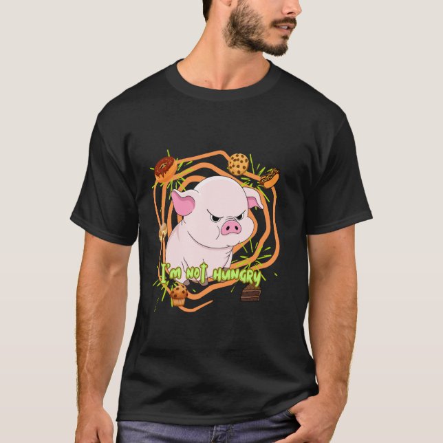 T-shirt Pas affamé le cochon grincheux V4 (Devant)