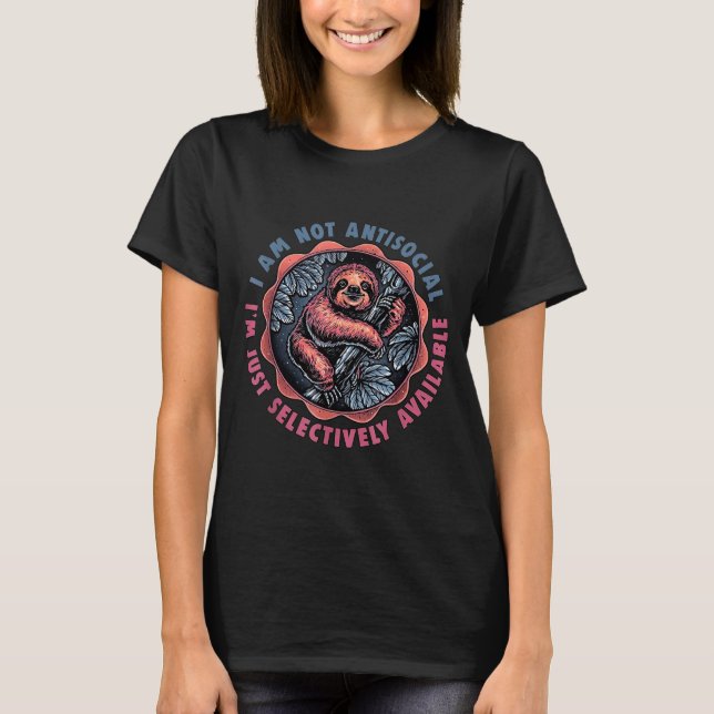 T-shirt Pas anti-social simplement sélectif socialement dr (Devant)