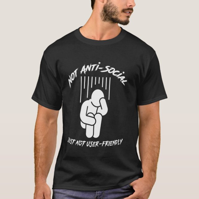 T-shirt Pas antisocial, simplement pas de plaisir convivia (Devant)