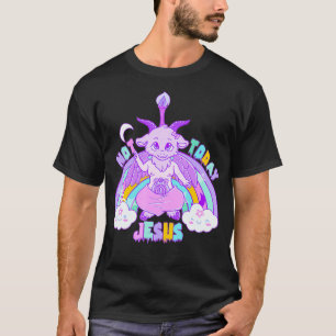 T-shirt Pas aujourd'hui Baphomet Jesus Kawaii Cute Pastel