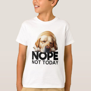 T-shirt Pas aujourd'hui Jaune Labrador