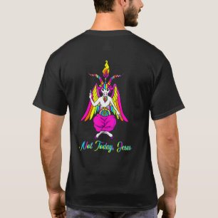 T-shirt Pas aujourd'hui Jésus Satanique Baphomet Bouc Visa
