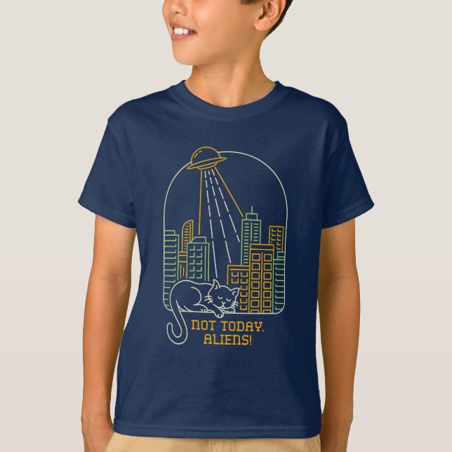 T-shirt Pas aujourd'hui les aliens (Devant)