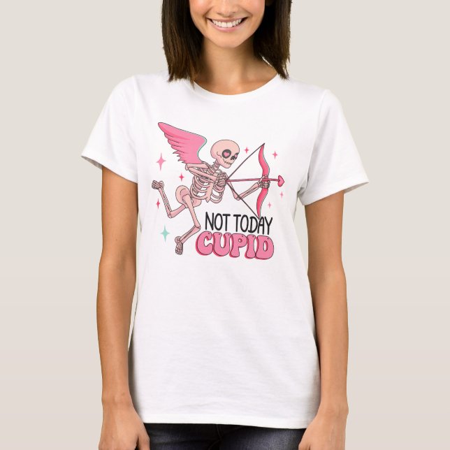 T-shirt Pas aujourd'hui mignon drôle Anti Valentine (Devant)