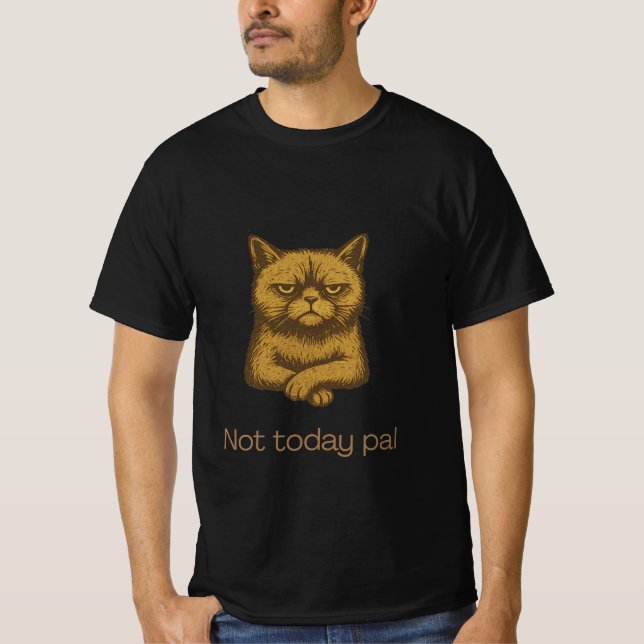 T-shirt Pas aujourd'hui Pal Chemise de chat - Grumpy Amour (Devant)