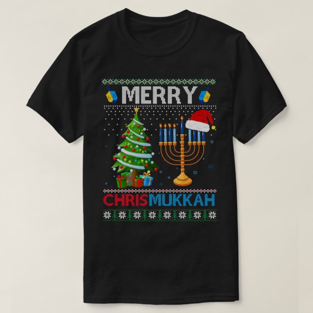 T-shirt Pas aujourd'hui Père Noël Hanoukka Chanukah Santa  (Design devant)