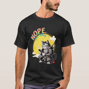 T-shirt Pas aujourd'hui Samouraï Chat Lire Messages Japona