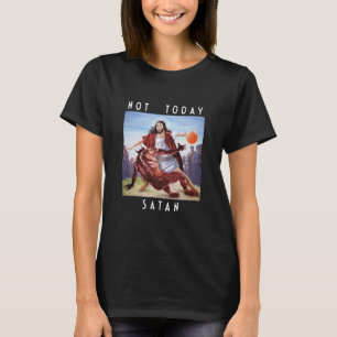 T-shirt Pas aujourd'hui Satan Jésus contre Satan en Sketll