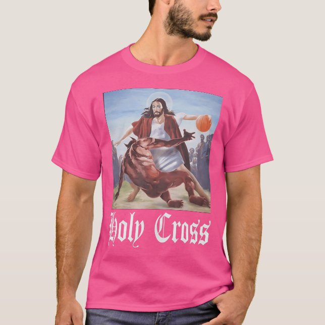 T-shirt Pas aujourd'hui Satan Jésus Crossover Basket Saint (Devant)
