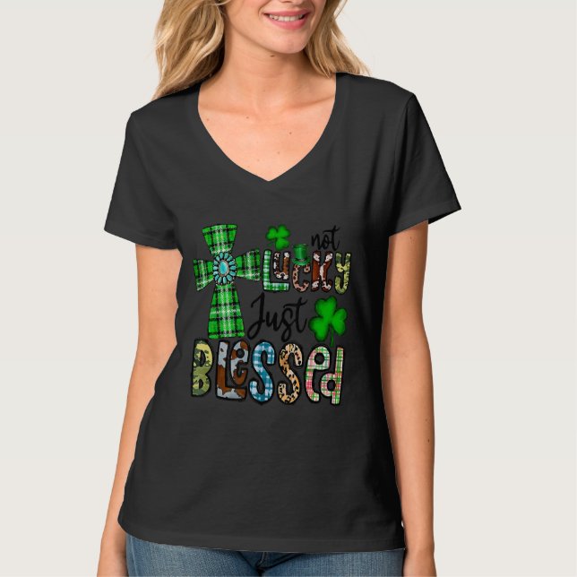 T-shirt Pas chanceux juste béni, Saint Patrick's Day Chris (Devant)