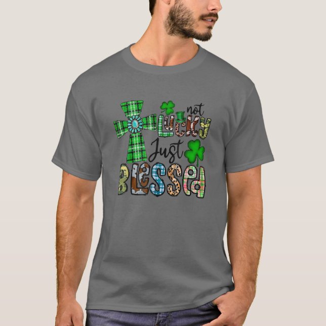 T-shirt Pas chanceux juste béni, Saint Patrick's Day Chris (Devant)