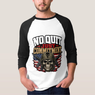 T-shirt Pas d'abandon, juste un engagement Crâne Militaire