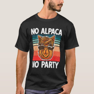T-shirt Pas D'Alpaca Pas De Parti Amusant Alpaca Avec Lune