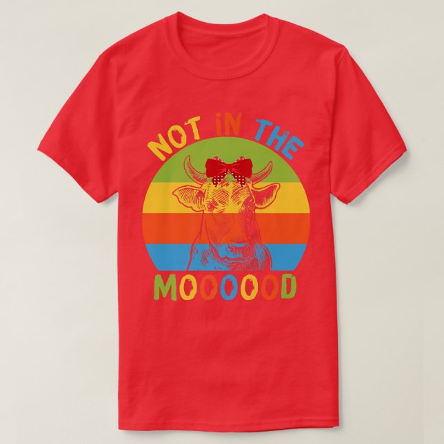 T-shirt Pas dans l'humeur Cow Moo Lover Moody Farmer (Design devant)