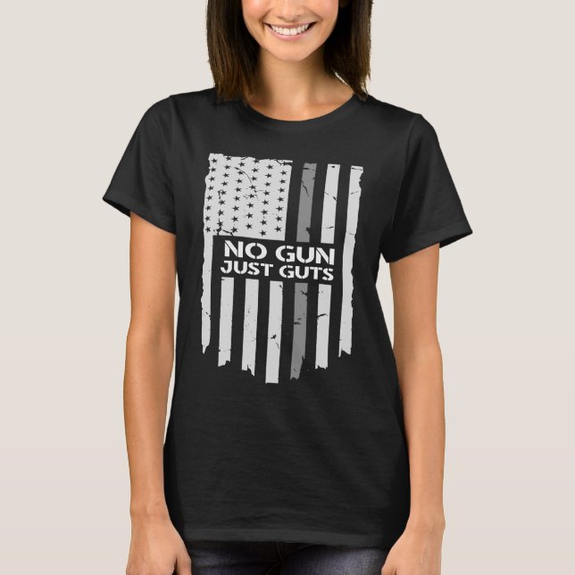 T-shirt Pas d'armes à feu Il suffit d'incliner le drapeau  (Devant)
