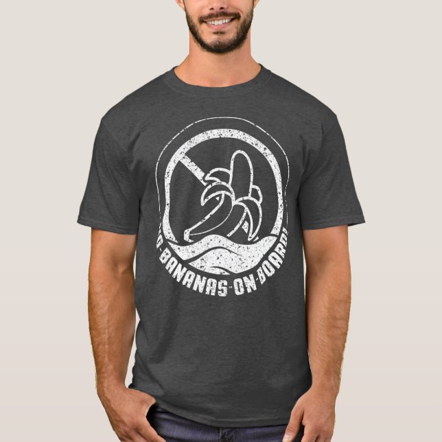 T-shirt Pas De Bananes À Bord Drôle Bateau Pontoon Cadeau (Devant)