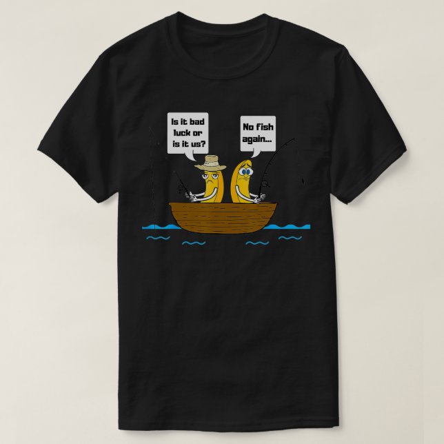 T-shirt Pas de bananes à la pêche en bateau (Design devant)