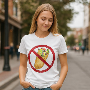 T-shirt Pas de burritos autorisés Signer Interdiction alim