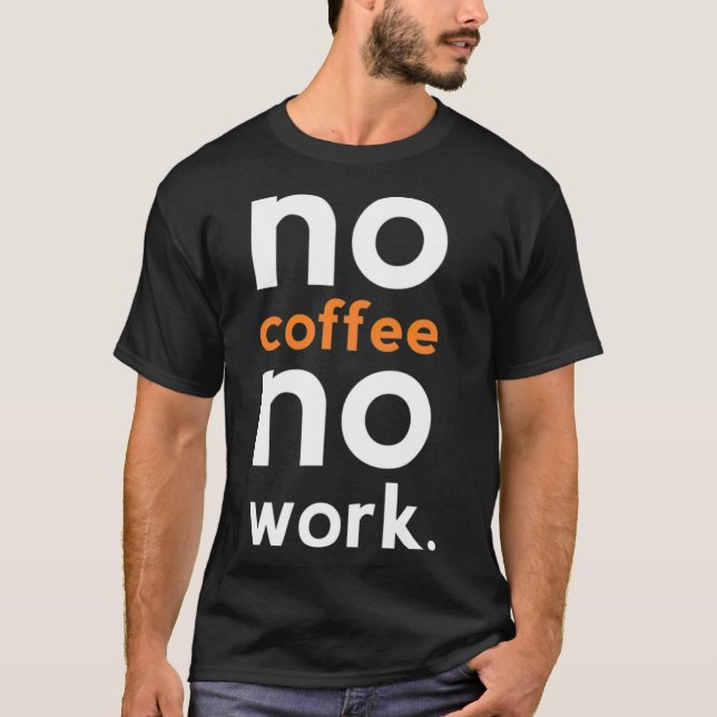 T-shirt pas de café pas de travail baristi chat (Devant)