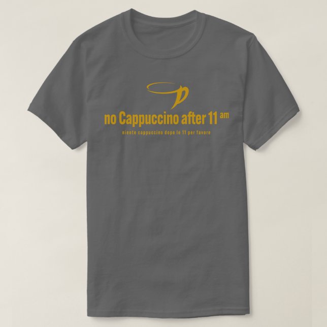T-shirt pas de cappuccino après (Design devant)