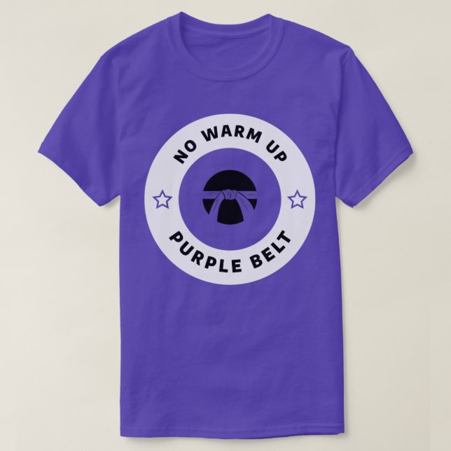 T-shirt Pas de ceinture violette chaude Jiu Jitsu (Design devant)
