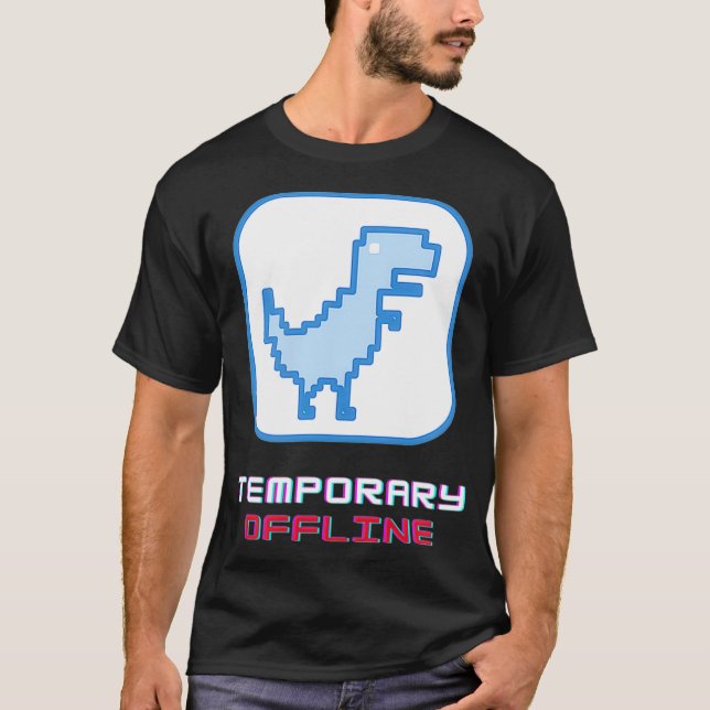 T-shirt Pas de connexion Internet Dinosaur Geeky Nerd Pixe (Devant)