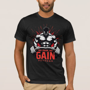 T-shirt Pas de douleur, pas de gain – Conception de gym ha
