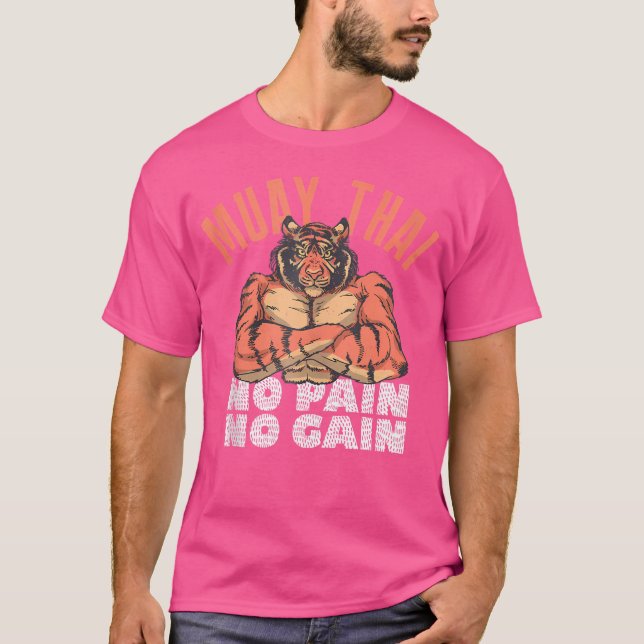 T-shirt Pas de douleur pas de gain drôle Muay Thai (Devant)